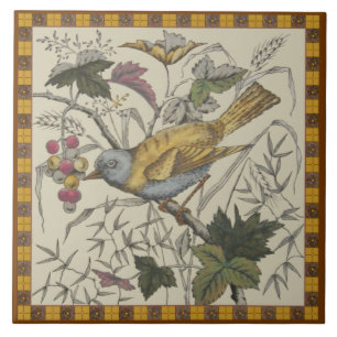 Carreau En Céramique Oiseau de l'époque victorienne à Berries Transférw
