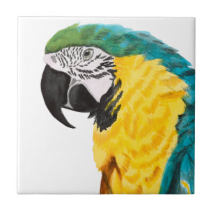 Carreau En Céramique Oiseau de perroquet tropical