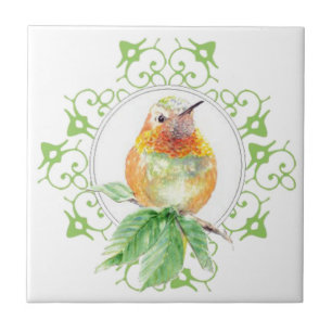 Carreau En Céramique Oiseau mignon, colibri, nature, faune de jardin,