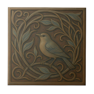 Carreau en céramique Oiseau-Mouche Bronze