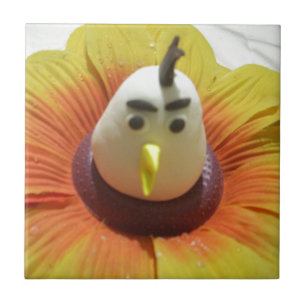 Carreau En Céramique Oiseau sculpté en Tournesol Imprimer