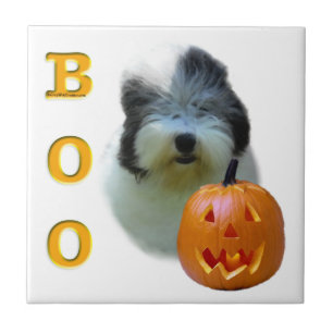 Carreau En Céramique Old English Sheepdog Halloween Boo