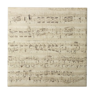 Carreau En Céramique Old Music Notes - Chopin Music Sheet