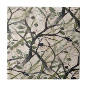 Carreau En Céramique Olive Branch Abstrait Art Motif