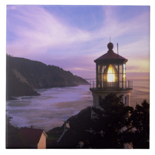 Carreau En Céramique OR, côte de l'Oregon, phare de Heceta Head, sur