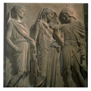 Carreau En Céramique Orphée, Eurydice et Hermes (marbre)