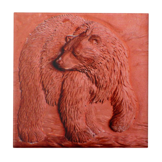 Carreau En Céramique "Ours de terre cuite" par Carter L. Shepard " (Devant)