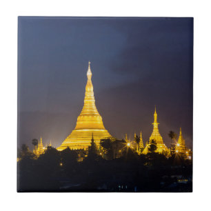 Carreau En Céramique Pagode Shwedagon la nuit