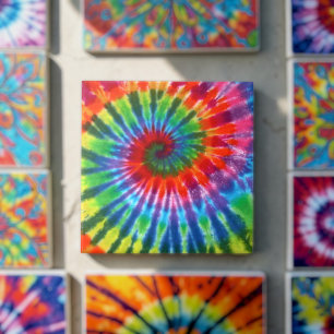 Carreau En Céramique Paix Hippie Rétro Années 60 Tie Dye