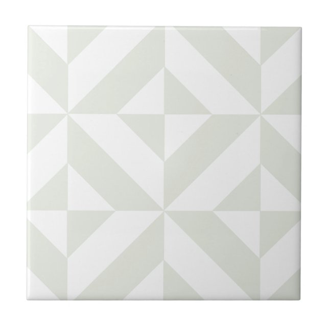 Carreau En Céramique Pale Gray Geometric Deco Cube Pattern (Devant)