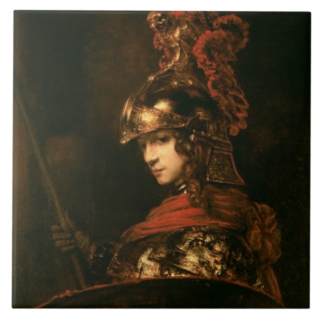 Carreau En Céramique Pallas Athena ou, figure blindée, 1664-65 (Devant)