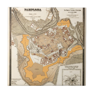 Carreau En Céramique Pamplona Espagne 1882