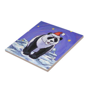 Carreau En Céramique Panda Bear Noël
