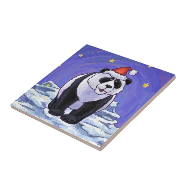 Carreau En Céramique Panda Bear Noël (Côté)