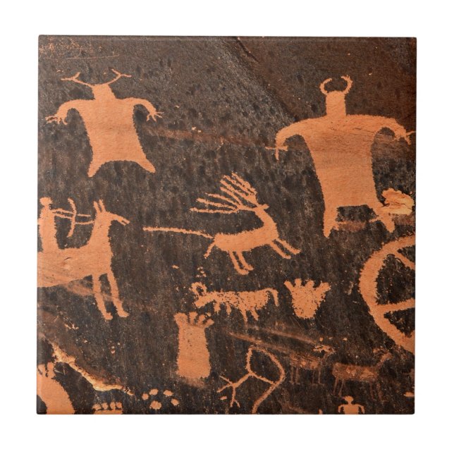 Carreau En Céramique Panneau de pétroglyphe de roche de journal - Utah (Devant)