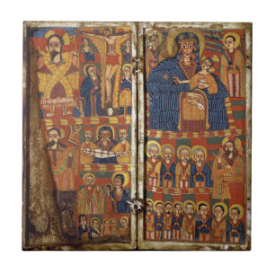 Carreau En Céramique Panneau droit de diptyque avec la Vierge et
