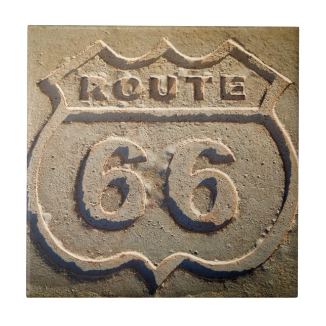 Carreau En Céramique Panneau historique de la route 66, Arizona (Devant)