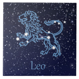 Carreau En Céramique Panneau Léo Constellation et Zodiaque avec étoiles