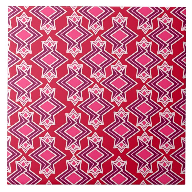 Carreau En Céramique Papier peint Art Déco Motif, Vin Bourgogne (Devant)