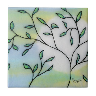 Carreau En Céramique Papier peint de mûre posé avec le feuille