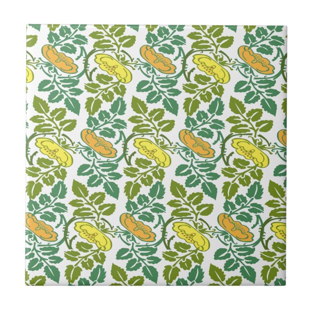 Carreau En Céramique Papier peint floral Art Nouveau Buttercup damassé (Devant)