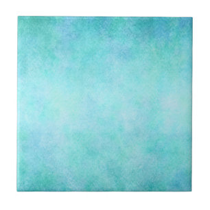 Carreau En Céramique Papier turquoise bleu-clair d'aquarelle d'Aqua