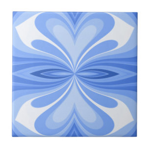Carreau En Céramique Papillon de coeur bleu Abstrait