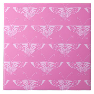 Carreau En Céramique Papillon Deco stylisé - rose orchidée