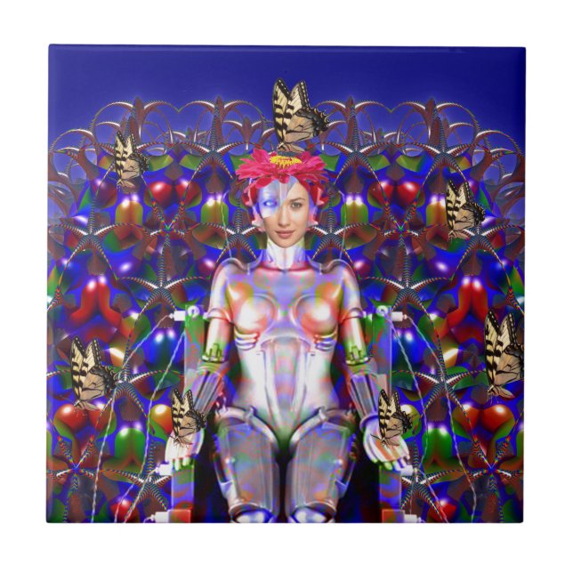 Carreau En Céramique Papillon robot (Devant)