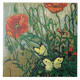 Carreau En Céramique Papillons et papillons Van Gogh Art