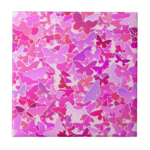 Carreau En Céramique Papillons, violet, lavande, rose