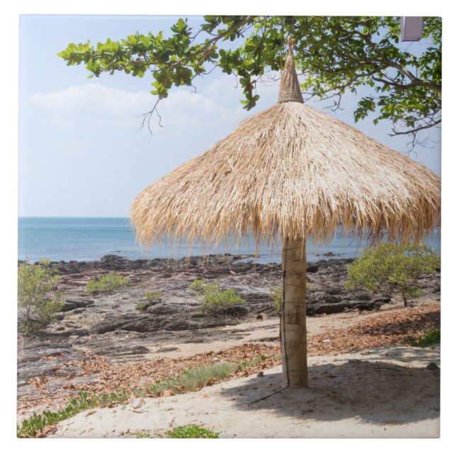 Carreau En Céramique Parasol de paille, KOH Lanta, Krabi, Thaïlande (Devant)