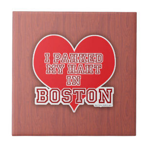 Carreau En Céramique Park Your Heart in Boston Fun Accent Motto