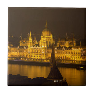 Carreau En Céramique Parlement hongrois Budapest la nuit