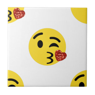 Carreau En Céramique parties scintillant baiser émoji