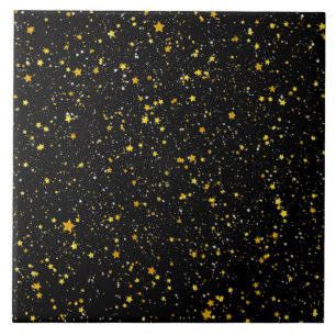 Carreau En Céramique Parties scintillantes Stars3 - Noir d'or