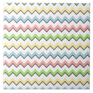 Carreau En Céramique Pastel Chevron-Drop Shadow by Shirley Taylor