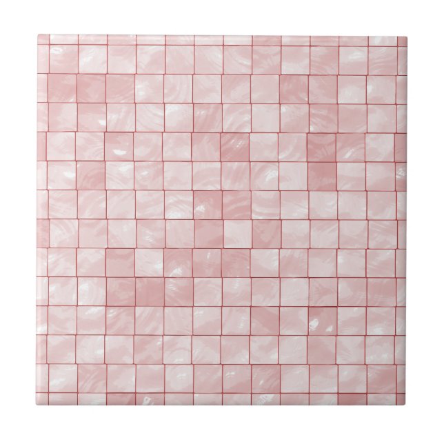 Carreau En Céramique Pastel varié, motif rose Girly de tuile (Devant)