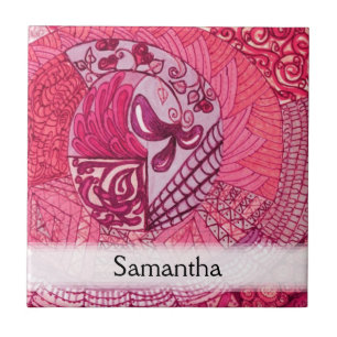 Carreau En Céramique Patchwork vintage - Rose chaud