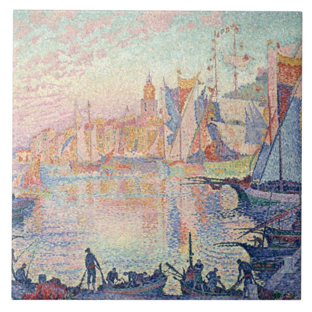 Carreau En Céramique Paul Signac - le port du Saint-Tropez (Devant)