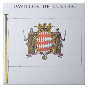 Carreau En Céramique Pavillon de Guerre, détail des drapeaux du Monaco