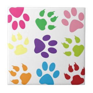 Carreau En Céramique Paws colorés pour chiens
