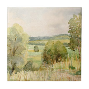 Carreau En Céramique Paysage d'aquarelle