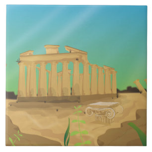 Carreau En Céramique paysage de dessin animé d'Atlantas