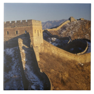 Carreau En Céramique Paysage de la Grande Muraille au coucher du soleil