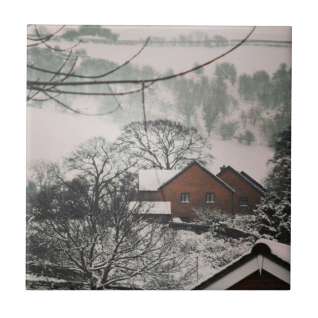 Carreau En Céramique Paysage hivernal somptueux, Powys Wales (Devant)