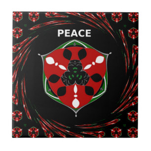 Carreau En Céramique "Peace : with Shield Emblem"