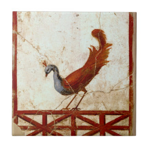 Carreau En Céramique Peacock sur Fresco Ancienne peinture romaine antiq