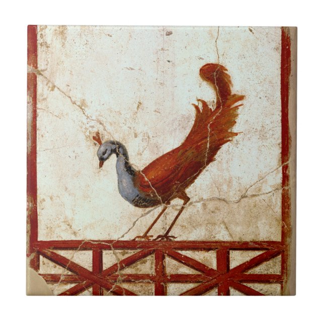 Carreau En Céramique Peacock sur Fresco Ancienne peinture romaine antiq (Devant)