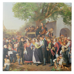 Carreau En Céramique Peasant Wedding in Lower Austria (oil on canvas)